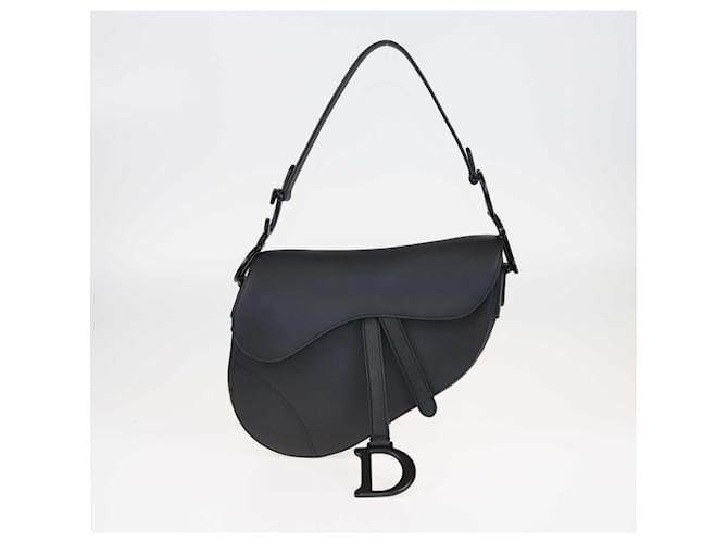 Dior Black Ultramatte Saddle Bag Leather  ref.1415729