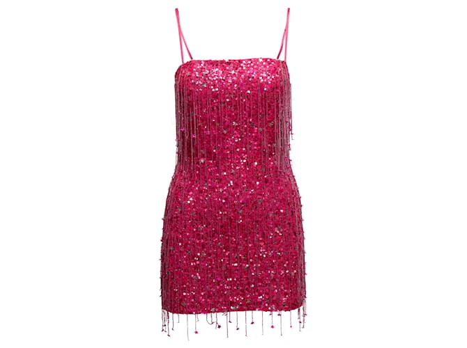 Autre Marque Hot Pink Retrofete Bead & Sequin Embellished Mini Dress Size US S Synthetic  ref.1415753