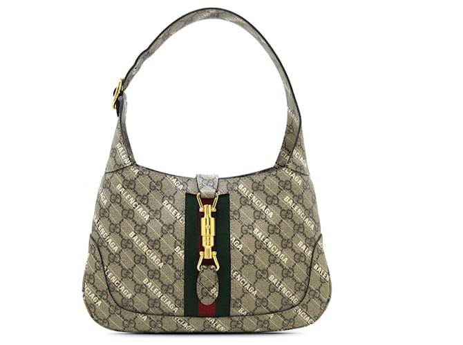 Marrone Gucci Small The Hacker Project GG Supreme Jackie 1961 Tessuto Crossbody Bag Pelle  ref.1415780