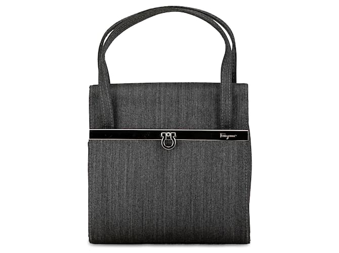 Salvatore Ferragamo Bolso de mezclilla gris Ferragamo Gancini Juan  ref.1415812