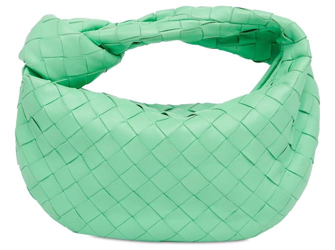 Bolso de mano Bottega Veneta Mini Intrecciato Jodie verde Cuero  ref.1415879