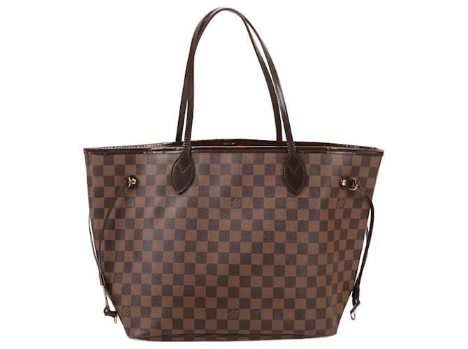 Borsa a tracolla Louis Vuitton Damier Ebene Neverfull MM N51105 Marrone Pelle  ref.1415930