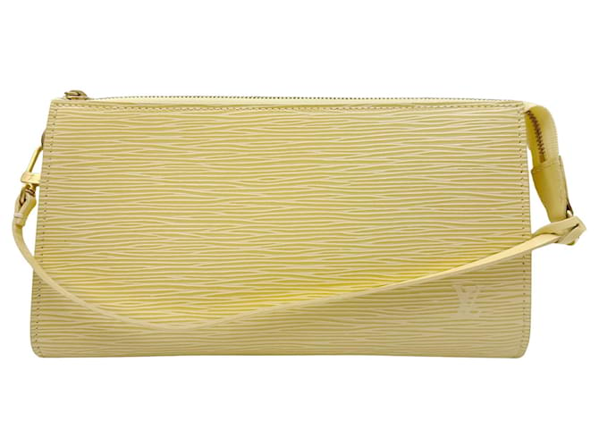 Louis Vuitton Pochette Accessoire Yellow Leather  ref.1415953