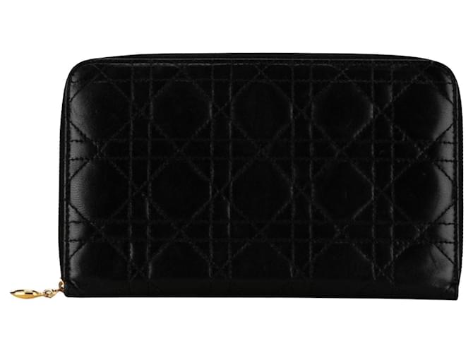 Dior Cannage/Senhora Preto Couro  ref.1415973