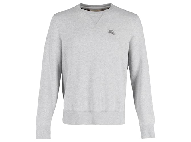 Burberry Crew Neck Long Sleeve Sweatshirt in Grey Cotton  ref.1416072