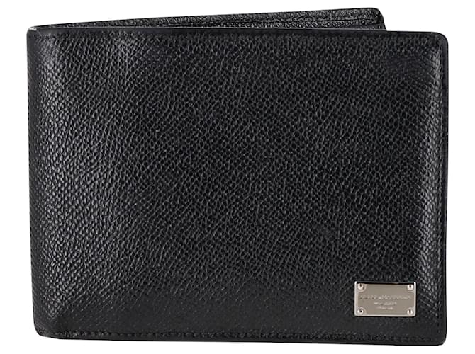 Dolce & Gabbana Logo Bifold Wallet in Black Leather  ref.1416084