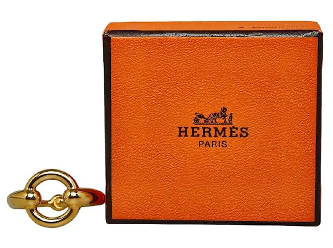 Hermès Hermes Gold Plated Scarf Ring in Great Condition Golden Metal  ref.1416120