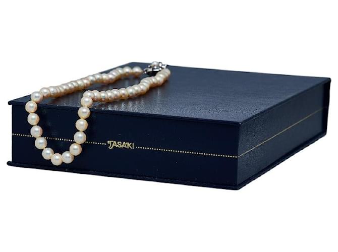 Tasaki K14WG White Gold Akoya Pearl 7-7.5mm Ruby Necklace in Very Good Condition Metal  ref.1416155