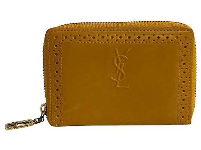 Yves Saint Laurent Leather Zip Wallet Leather Coin Case in Very Good Condition  ref.1416178