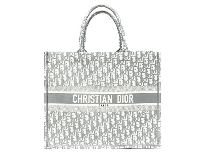 Sac à livre en toile Dior Medium Oblique en très bon état  ref.1416204