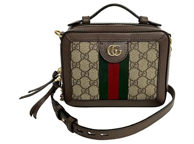 Gucci GG Supreme Ophidia Mini Bolsa Crossbody Bolsa Crossbody de Lona 602576 Em uma boa condição  ref.1416210