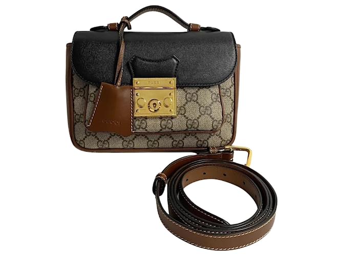 Bolsa de ombro Gucci GG Supreme Padlock de couro 658487 em ótimo estado  ref.1416215