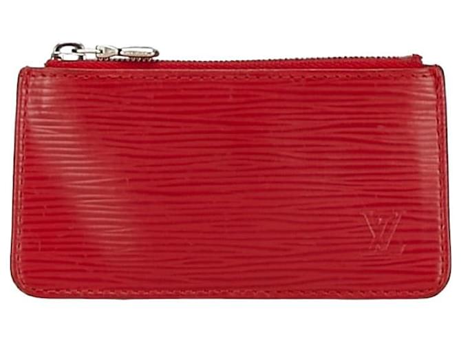 Louis Vuitton Leder-Münzbeutel M63807 in gutem Zustand Rot  ref.1416227