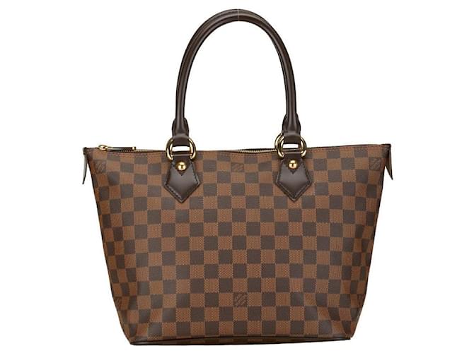 Borsa a mano Louis Vuitton Damier Saleya PM N51183 in pelle PVC marrone in ottime condizioni Tela  ref.1416239