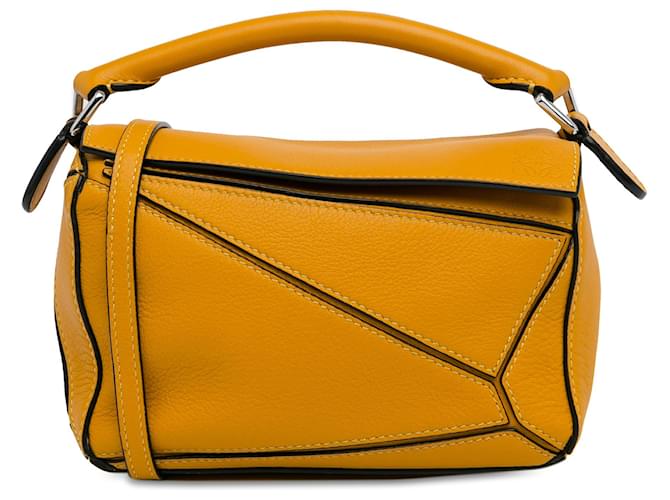 Bolsa Mini Puzzle Amarela Loewe Amarelo Couro Bezerro-como bezerro  ref.1416319