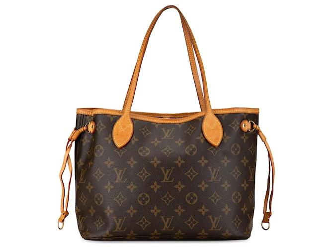 Louis Vuitton Brown Monogram Neverfull PM Cuir Toile Marron  ref.1416351