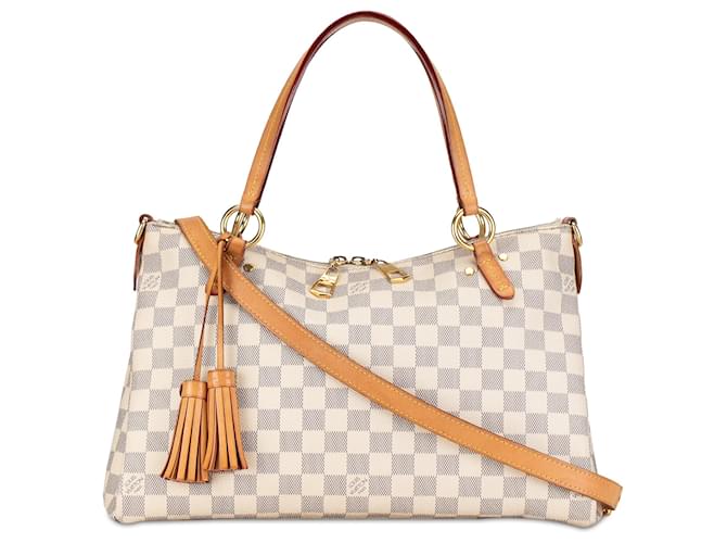 Louis Vuitton Blanco Damier Azur Lymington Cuero Lienzo  ref.1416359