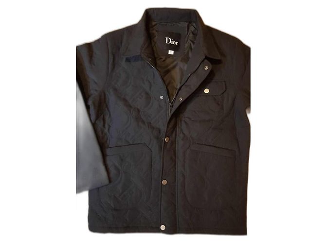 Dior Cannage quilted technical fabric blazer jacket ebony