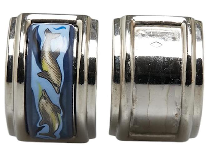 Hermès Hermes Enamel Dolphin Clip-On Earrings in Good Condition  ref.1416439