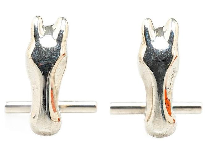 Hermès Hermes SV925 Silver Horse Motif Cufflinks in Great Condition Silvery Metal  ref.1416449