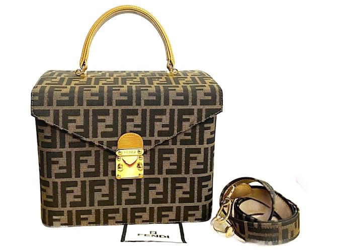 Fendi Zucca Canvas Vanity Bag Vanity en toile en excellent état  ref.1416514