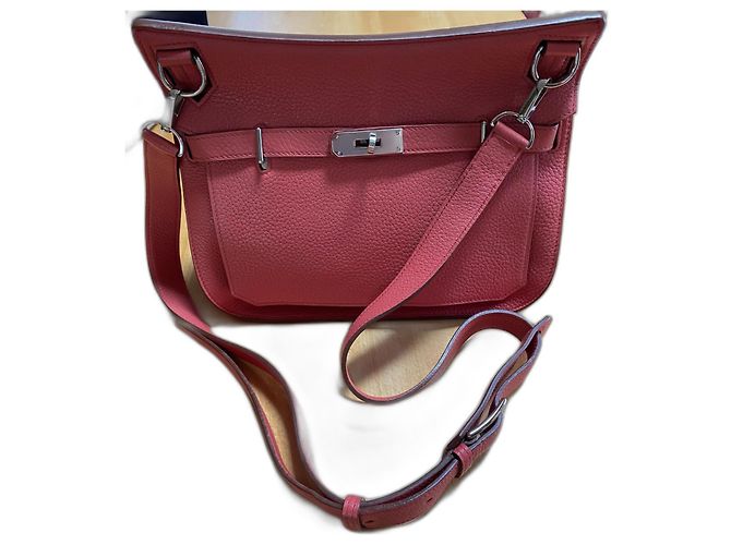 Borsa a mano Hermès Jypsiere in pelle corallo