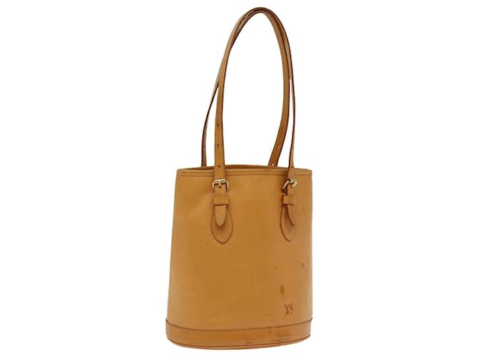 LOUIS VUITTON Nomad Leather Bucket PM Sac à bandoulière Beige M85001 Auth LV 76964 Cuir  ref.1416572