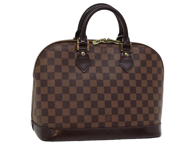 Bolsa de mão LOUIS VUITTON Damier Ebene Alma N51131 Autenticação de LV 76753  ref.1416581