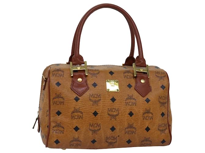 MCM Vicetos Logogram Sac à main PVC Marron Auth 76188  ref.1416601