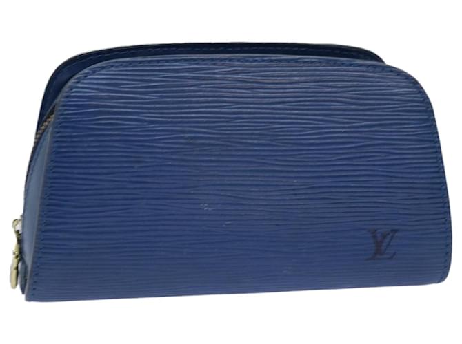 LOUIS VUITTON Epi Dauphine PM Pouch Blue M48445 LV Auth 77112 Leather  ref.1416614