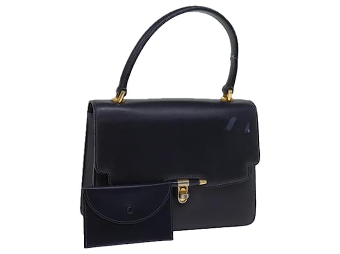 GUCCI Sac à Main Cuir Marine Auth 76886 Bleu Marine  ref.1416622