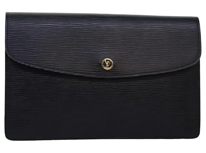 LOUIS VUITTON Epi Montaigne 27 Clutch Bag Black M52652 LV Auth yk12841 Leather  ref.1416624