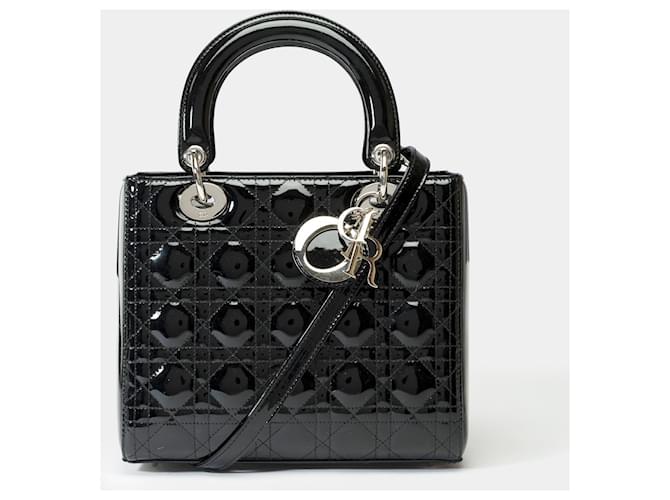 Sac DIOR Lady Dior en Cuir Noir - 101988  ref.1416665