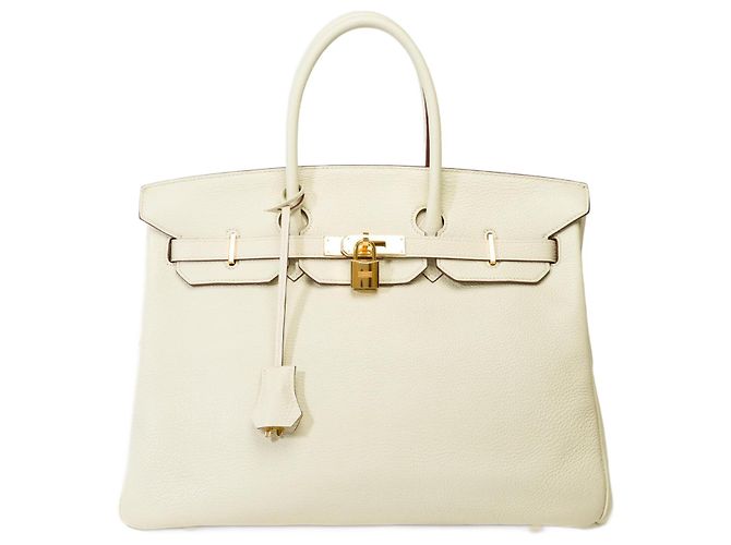 Hermès HERMES BIRKIN BAG 35 in Beige Leather - 101994