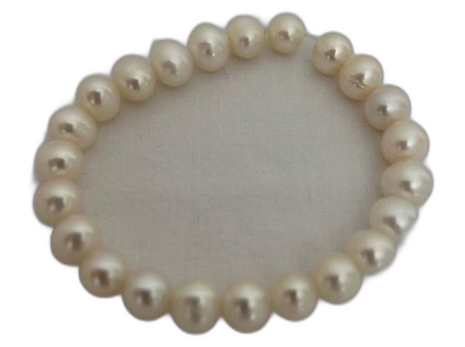 Autre Marque Pulsera de perlas de agua dulce. Blanco