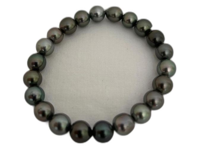 Autre Marque Pulsera de perlas de Tahití Gris