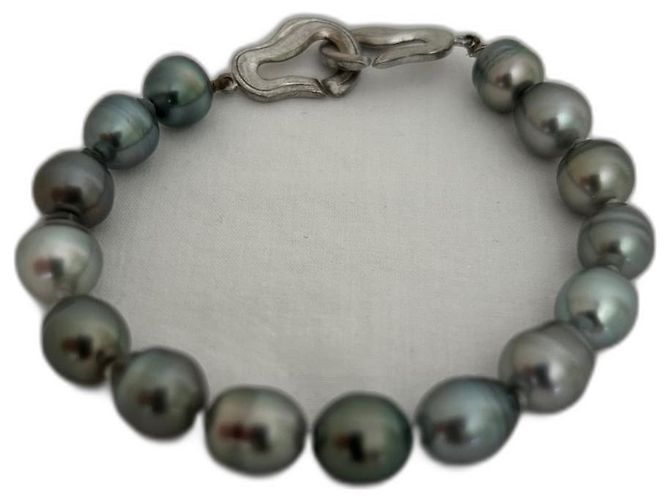 Autre Marque Tahitiperlenarmband Anthrazitgrau