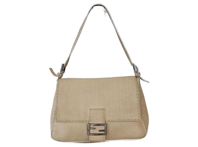 Fendi MAMMA BAGUETTE Beige Cuero  ref.1416721