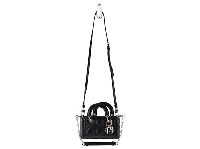 Dior Bolsa mini de couro Lady D-Joy Preto  ref.1416749