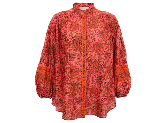 Zimmermann Clay Multi Print Top Orange Cotton  ref.1416775