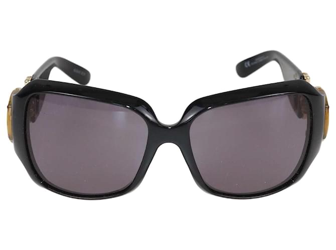 Lunettes de soleil oversizees à mors de cheval en bambou noir Gucci Plastique  ref.1416787