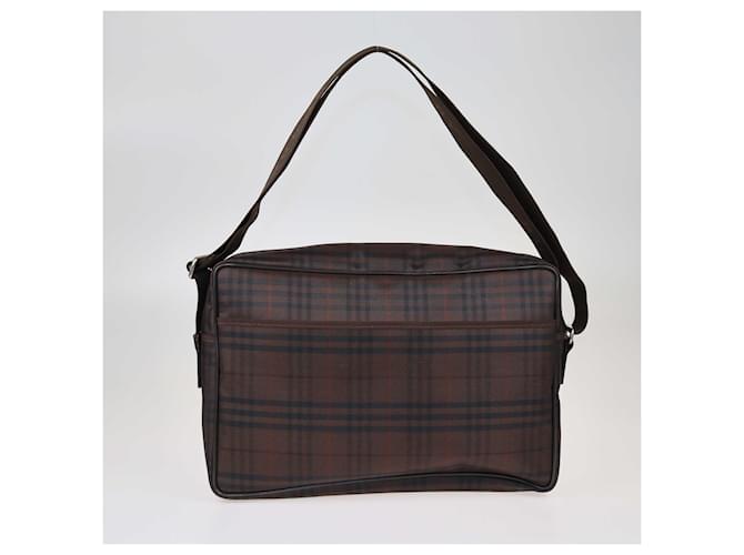 Burberry Brown House Check Messenger Bag Leather  ref.1416801