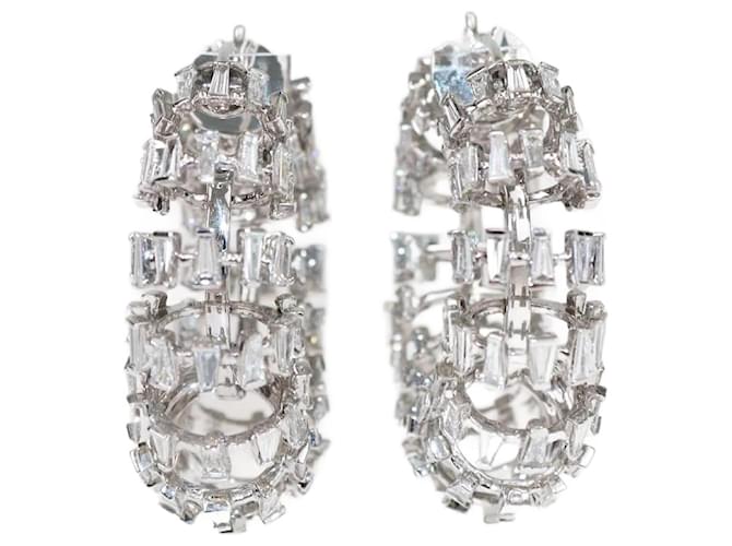 Autre Marque Exquis Crystal 9k white gold earrings Golden  ref.1416809