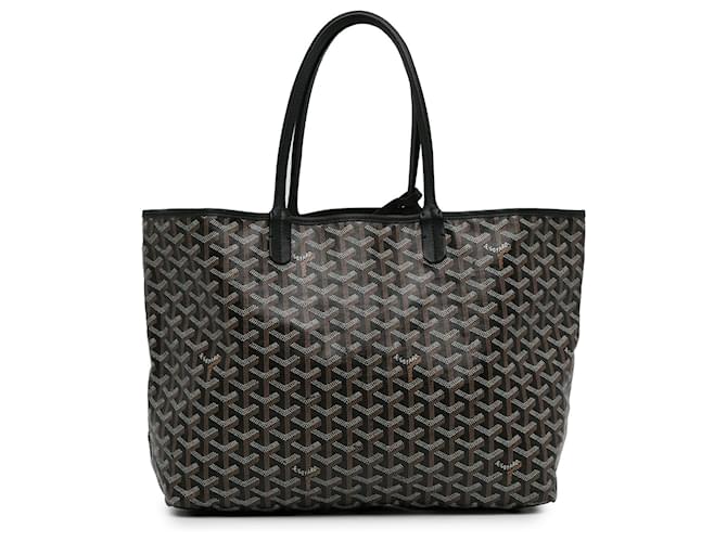 Schwarze Goyard Goyardine Saint Louis PM Einkaufstasche Leder  ref.1416883