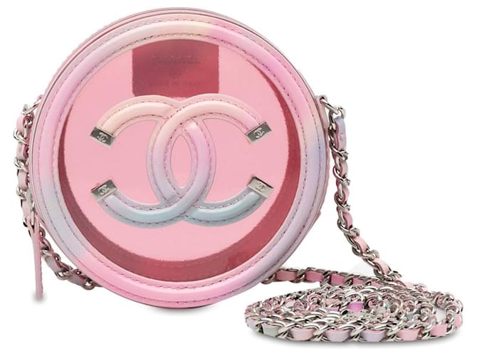 Pink Chanel CC Filigree Transparent Round Crossbody Plastic  ref.1416916