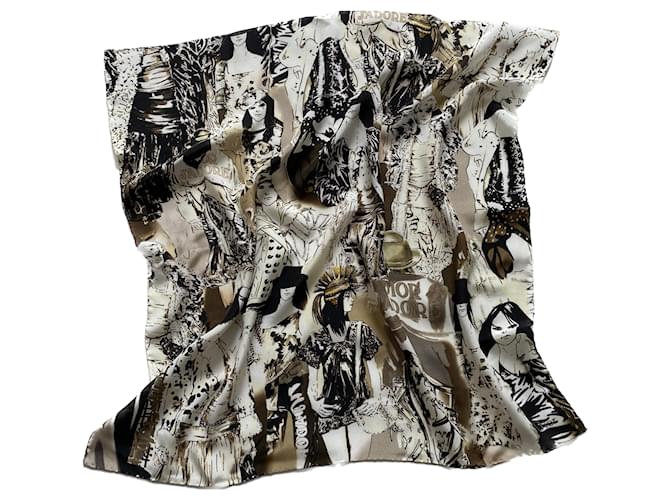 DIOR 2000s Silk Runway Print Scarf  ref.1416953