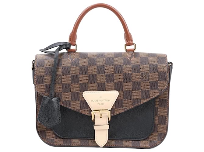 Louis Vuitton Damier Ebene Beaumarchais Handtasche N40146 Beige Leder  ref.1417018