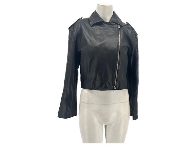 Autre Marque Chaquetas Envelope 1976 T.FR 36 de cuero vegano Negro