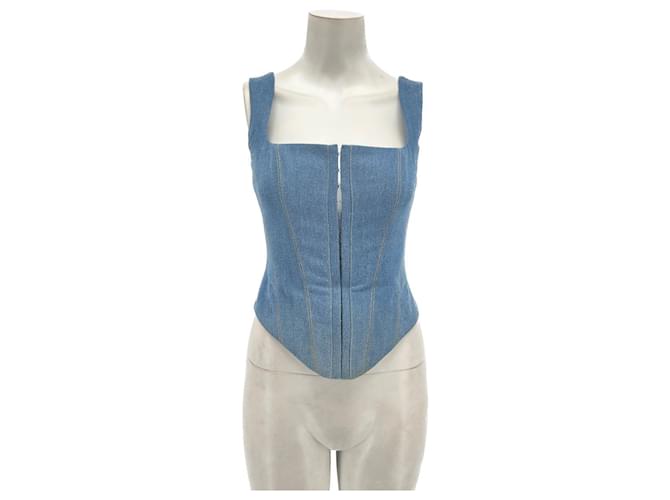 Autre Marque ROZIE CORSETS  Tops T.fr 38 cotton Blue  ref.1417063