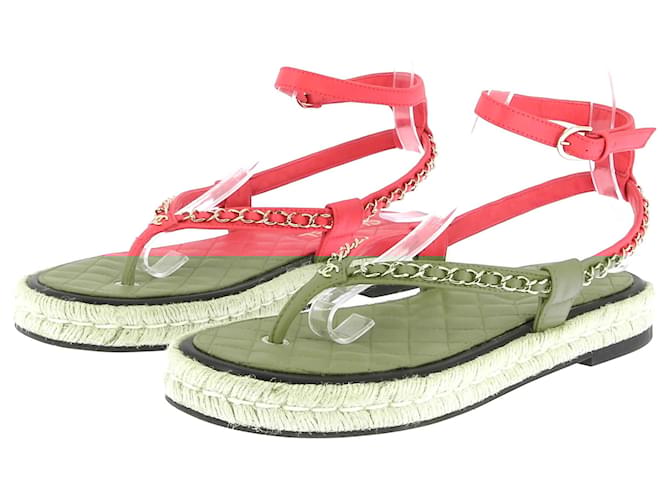 Sandales Chanel 42 Cuir Rose Joli Closet